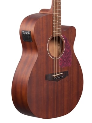 Ibanez Performance PC12MHCE Acoustic Electric Guitar Open Pore Natural Body Angled View